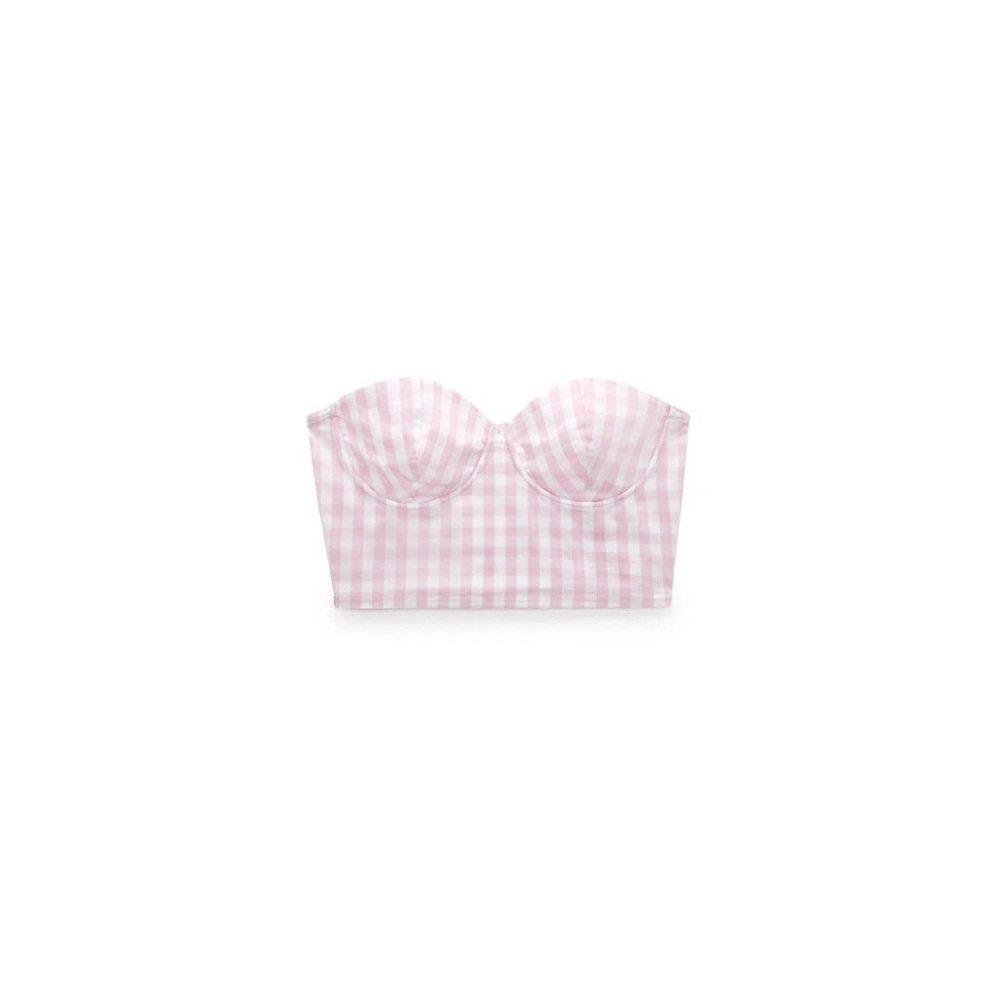 Zara Pink Gingham Tank Top